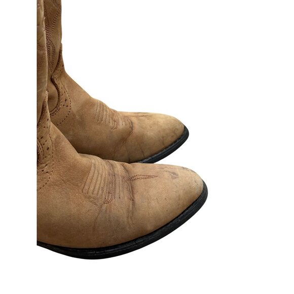 Roadwolf Sz 7M Tan Western Roper Cowboy Boots Leather Western Embroidered - Picture 7 of 11